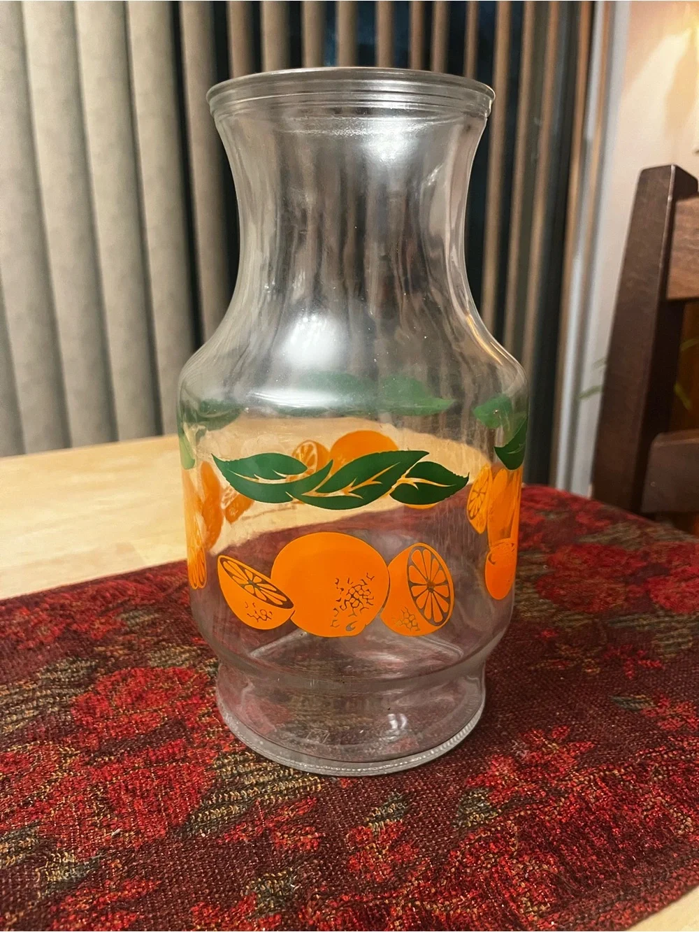Vintage Anchor Hocking Orange Juice Carafe / Juice Pitcher  – Retro- Made in USA